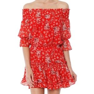 Smocked Off-the-Shoulder Mini Dress
